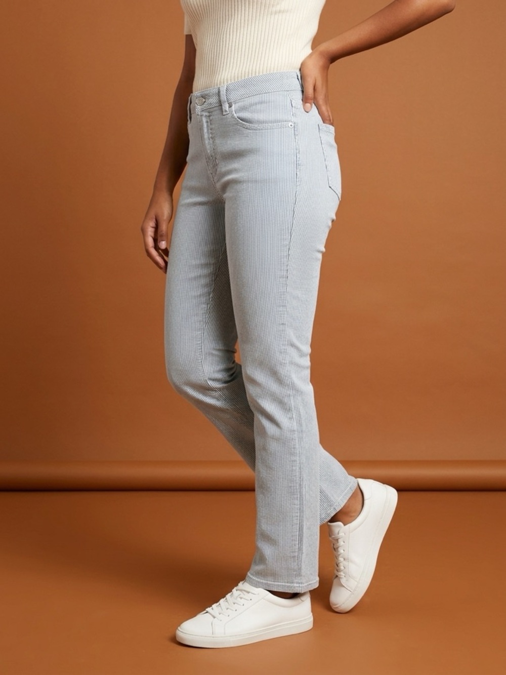 Santana Jeans Light Blue Wash Stripe Denim Cottagecore Y2K Pants size 12